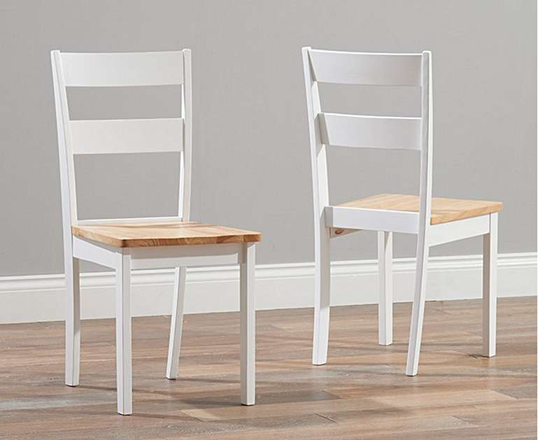 Product photograph of Chiltern Oak And White Dining Chairs from Oak Furniture Superstore