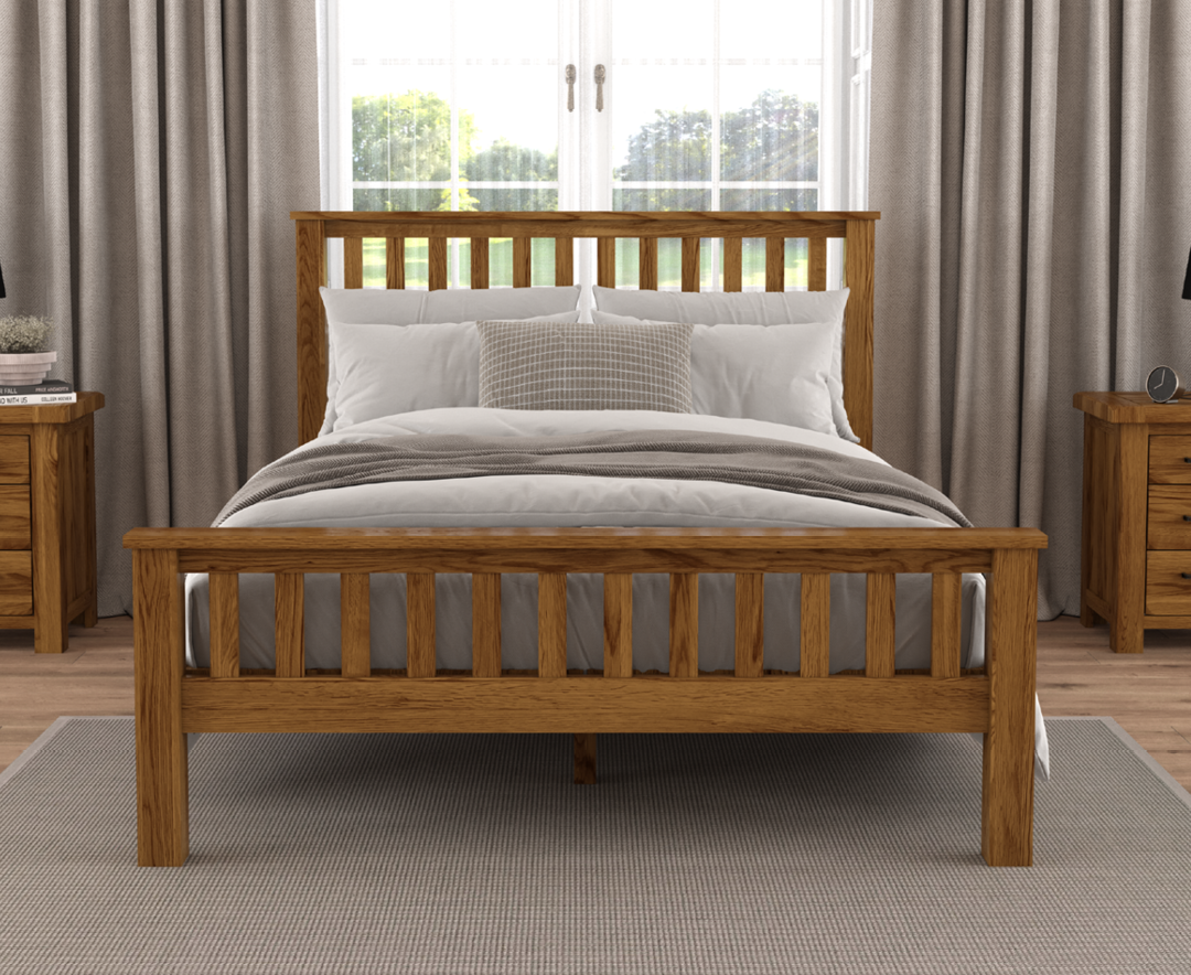 Harrogate Rustic Solid Oak Double Bed