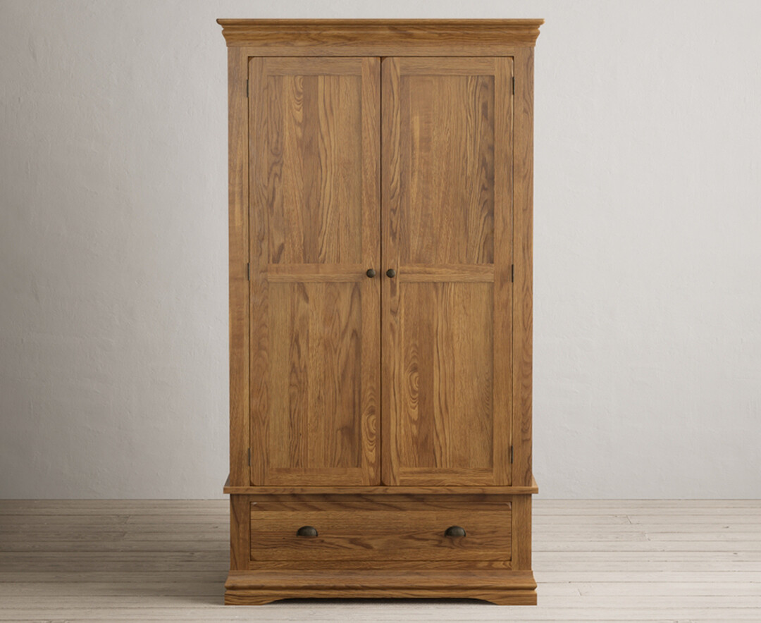 Burford Rustic Solid Oak Double Wardrobe