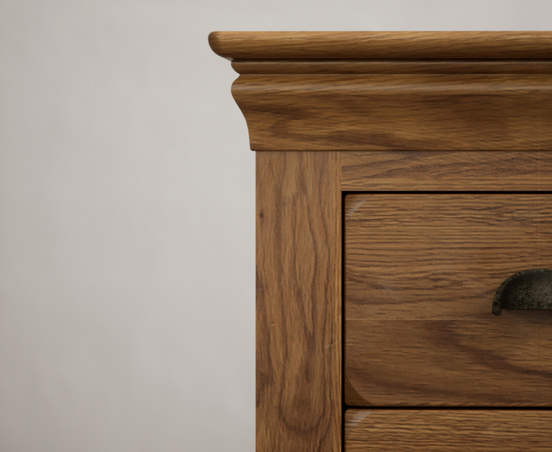 Photo 2 of Burford rustic solid oak 2 drawer bedside table