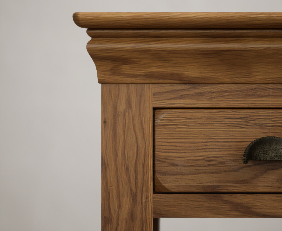 Photo 2 of Burford rustic solid oak 1 drawer bedside table