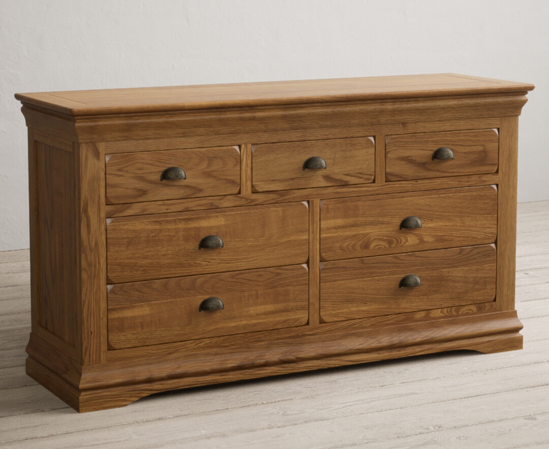 Photo 1 of Burford rustic solid oak wide chest of drawers