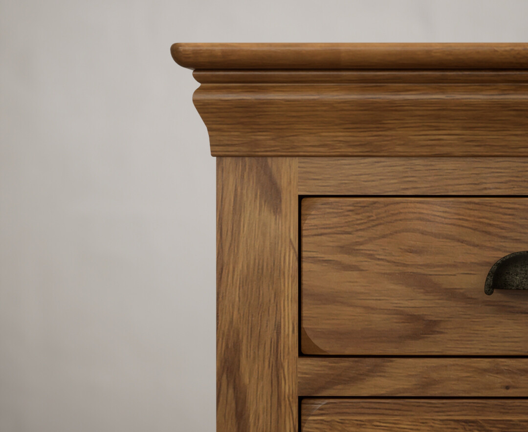Photo 2 of Burford rustic solid oak wide chest of drawers