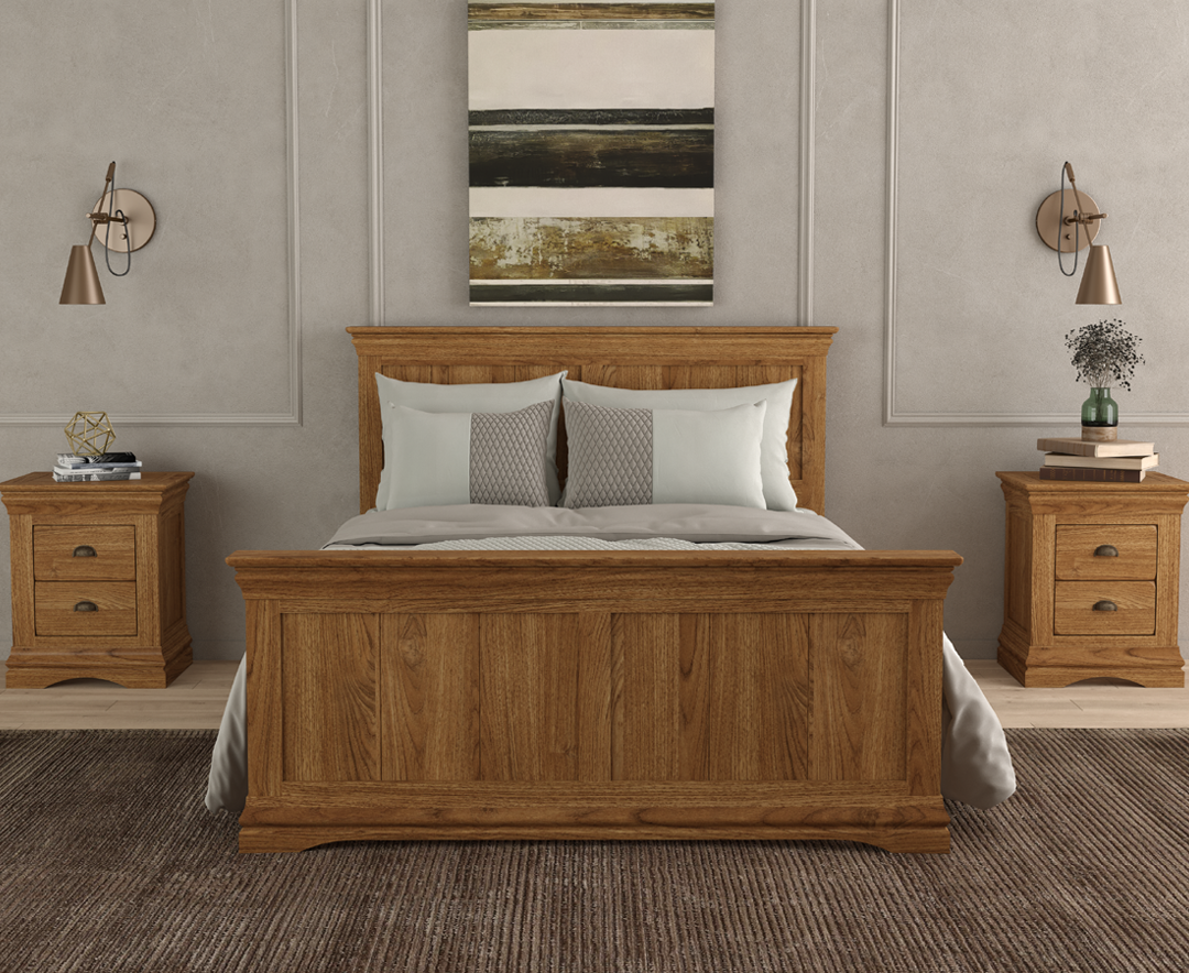 Burford Rustic Solid Oak Double Bed