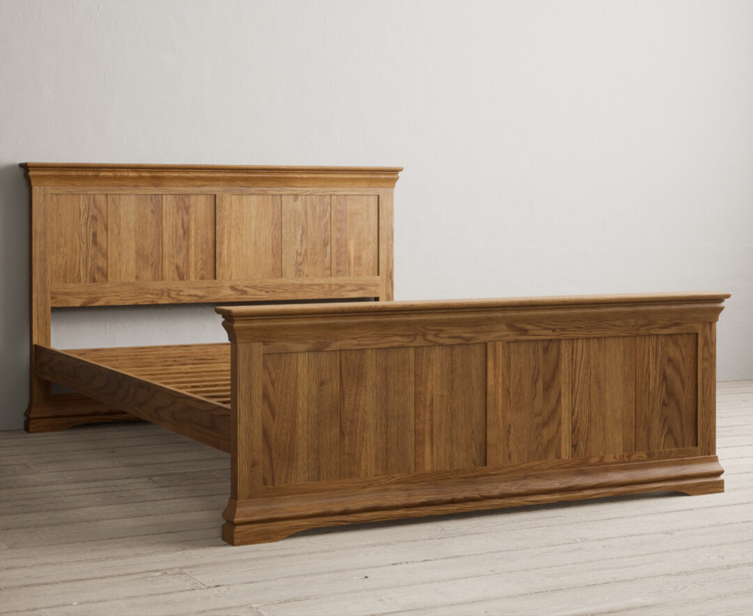 Product photograph of Burford Rustic Solid Oak King Size Bed from Oak Furniture Superstore