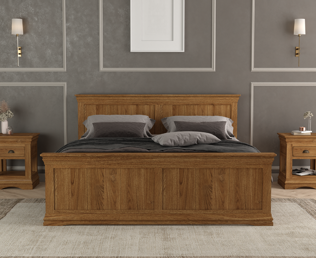 Burford Rustic Solid Oak Super King-Size Bed