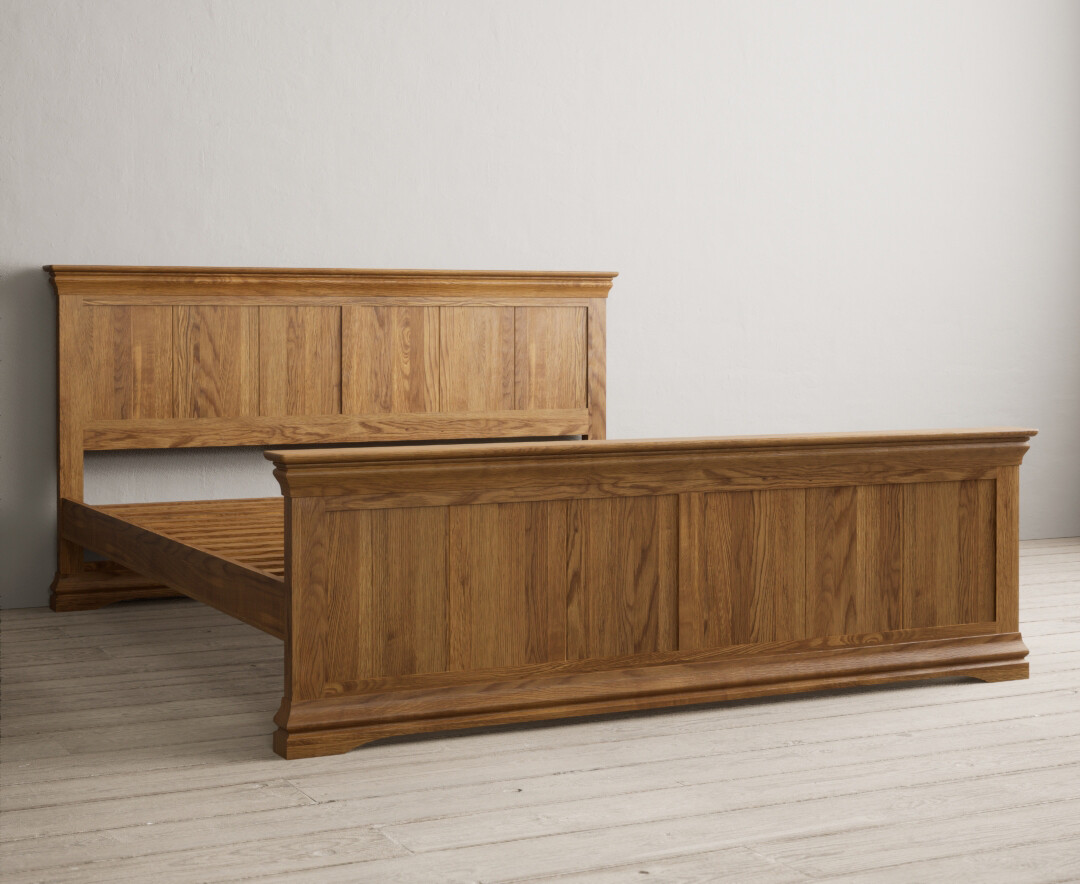 Product photograph of Burford Rustic Solid Oak Super King-size Bed from Oak Furniture Superstore