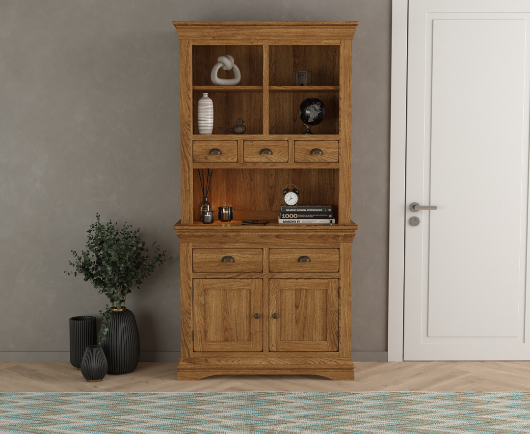 Product photograph of Burford Rustic Solid Oak Small Dresser from Oak Furniture Superstore