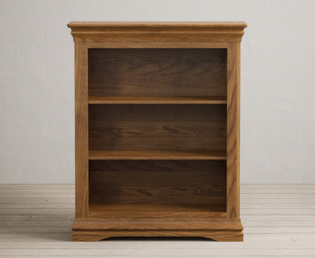 Product photograph of Burford Rustic Solid Oak Small Bookcase from Oak Furniture Superstore