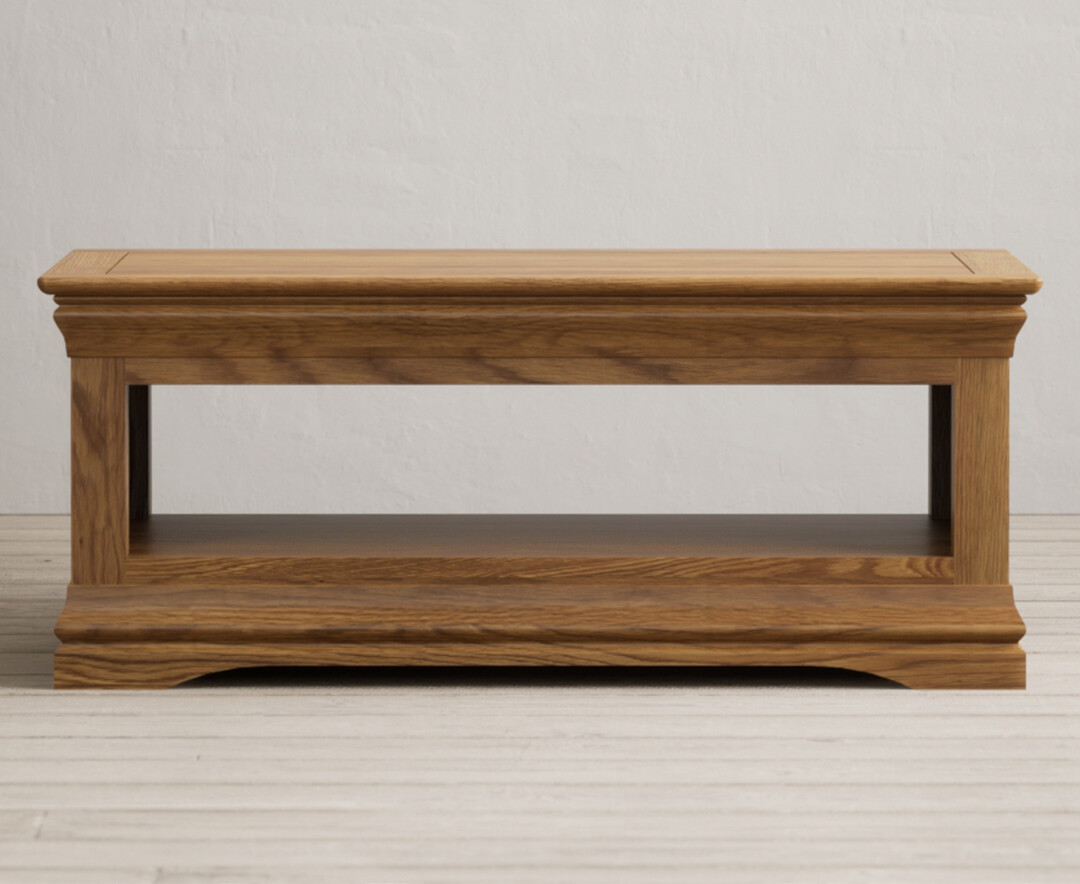 Product photograph of Burford Rustic Solid Oak Coffee Table from Oak Furniture Superstore