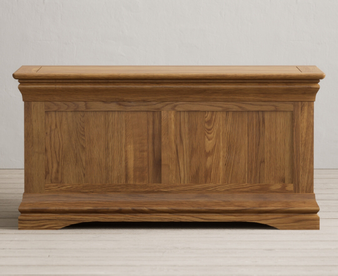 Burford Rustic Solid Oak Blanket Box