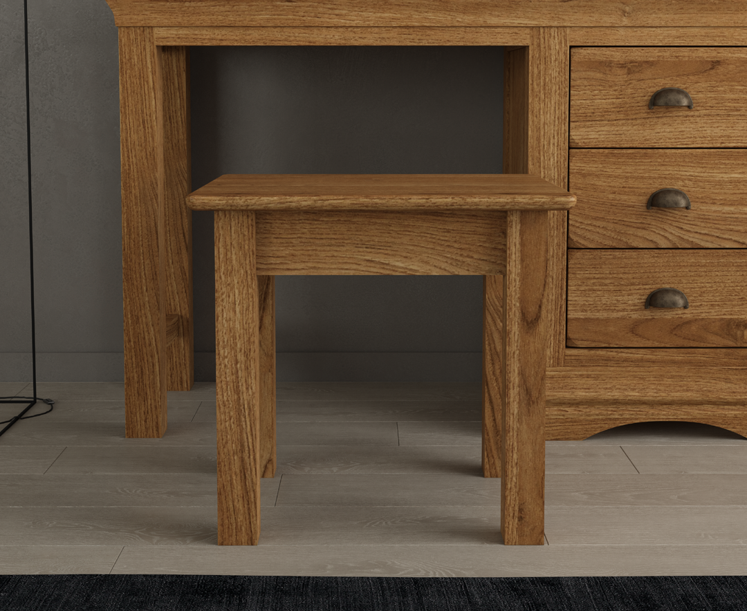 Burford Rustic Solid Oak Dressing Table Stool