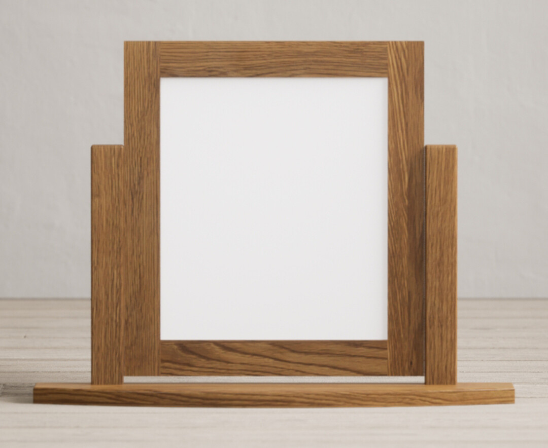 Product photograph of Burford Rustic Solid Oak Dressing Table Mirror from Oak Furniture Superstore