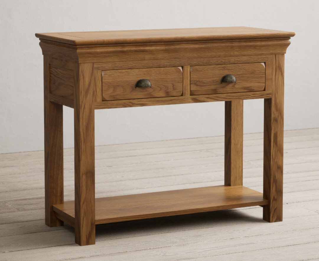 Photo 1 of Burford rustic solid oak console table