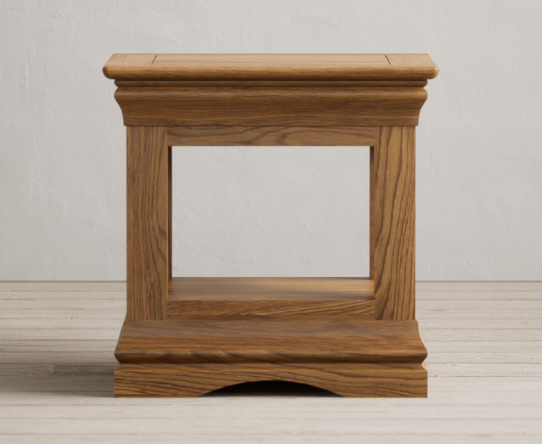 Product photograph of Burford Rustic Solid Oak Lamp Table from Oak Furniture Superstore