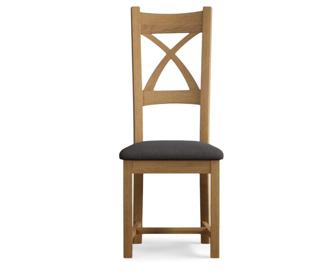 Product photograph of Charcoal Grey Natural Solid Oak Chairs from Oak Furniture Superstore