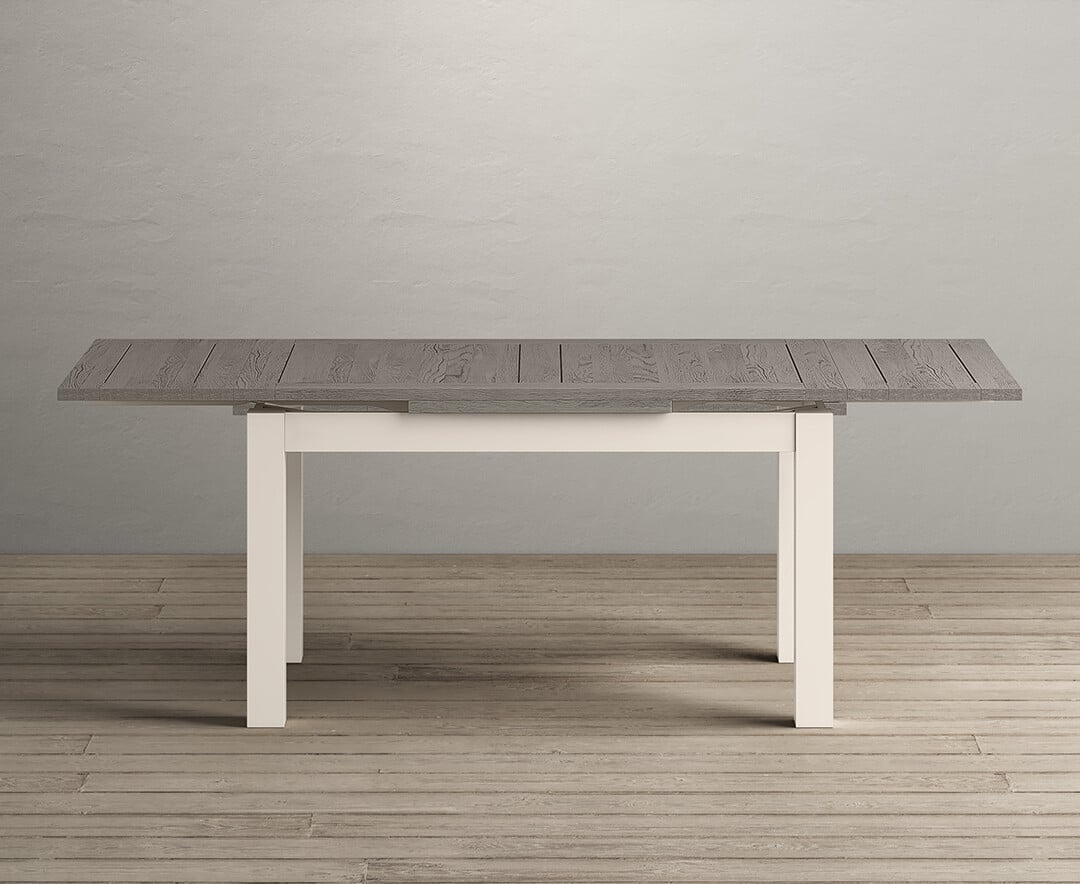 Product photograph of Extending Dartmouth 140cm Oak And Soft White Painted Dining Table from Oak Furniture Superstore