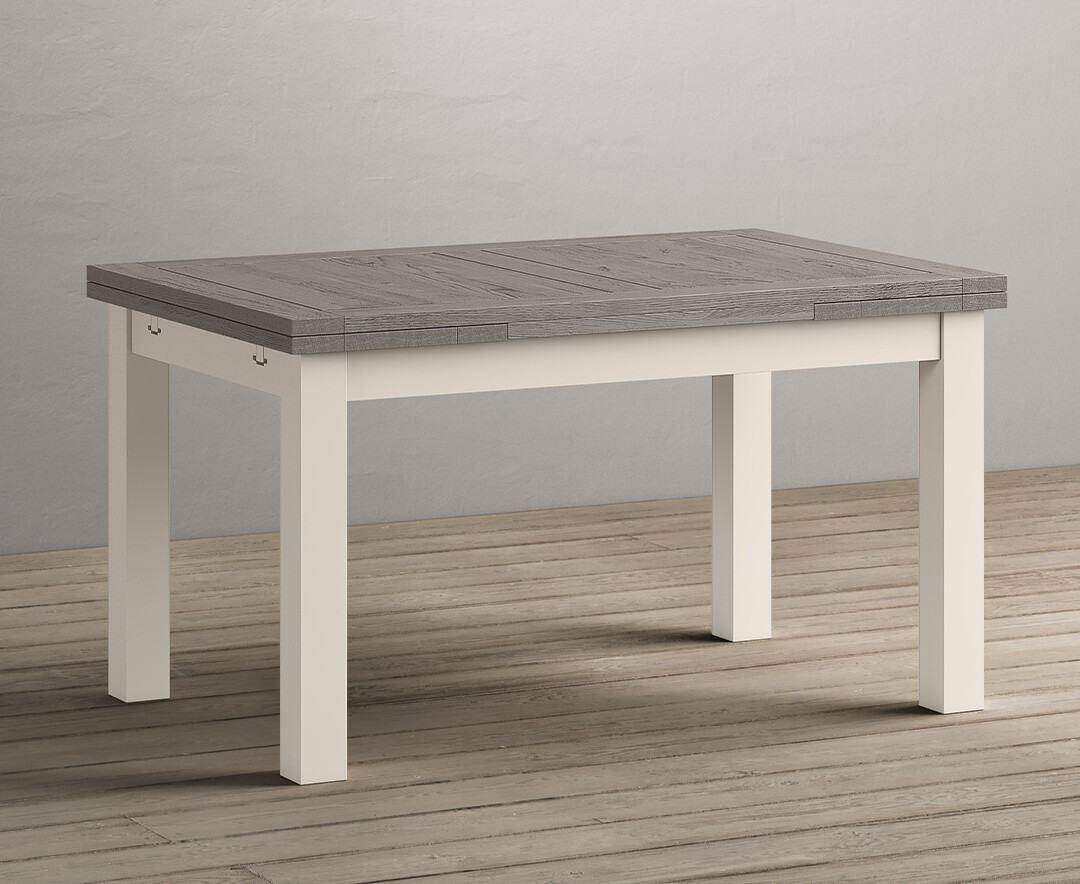 Product photograph of Extending Dartmouth 140cm Oak And Soft White Painted Dining Table from Oak Furniture Superstore