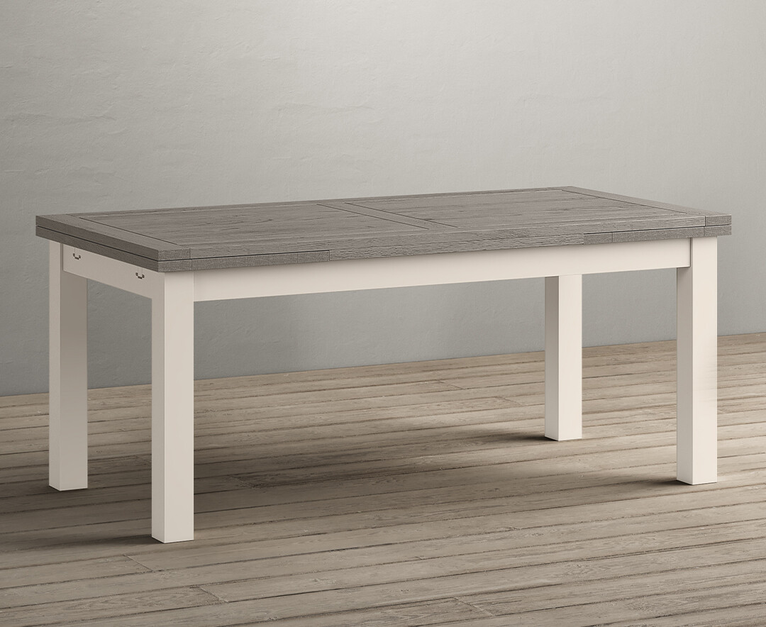 Product photograph of Extending Dartmouth 180cm Oak And Soft White Painted Dining Table from Oak Furniture Superstore