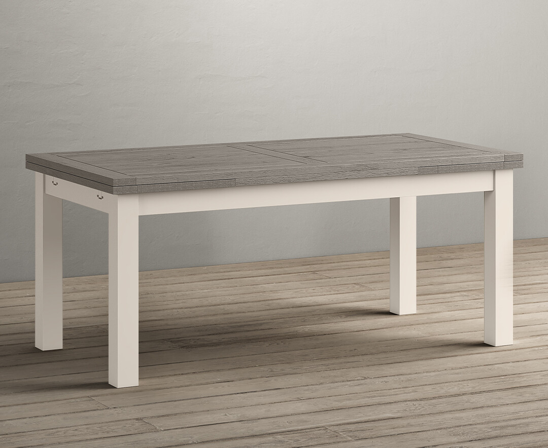 Extending Dartmouth 180cm Oak And Soft White Painted Dining Table