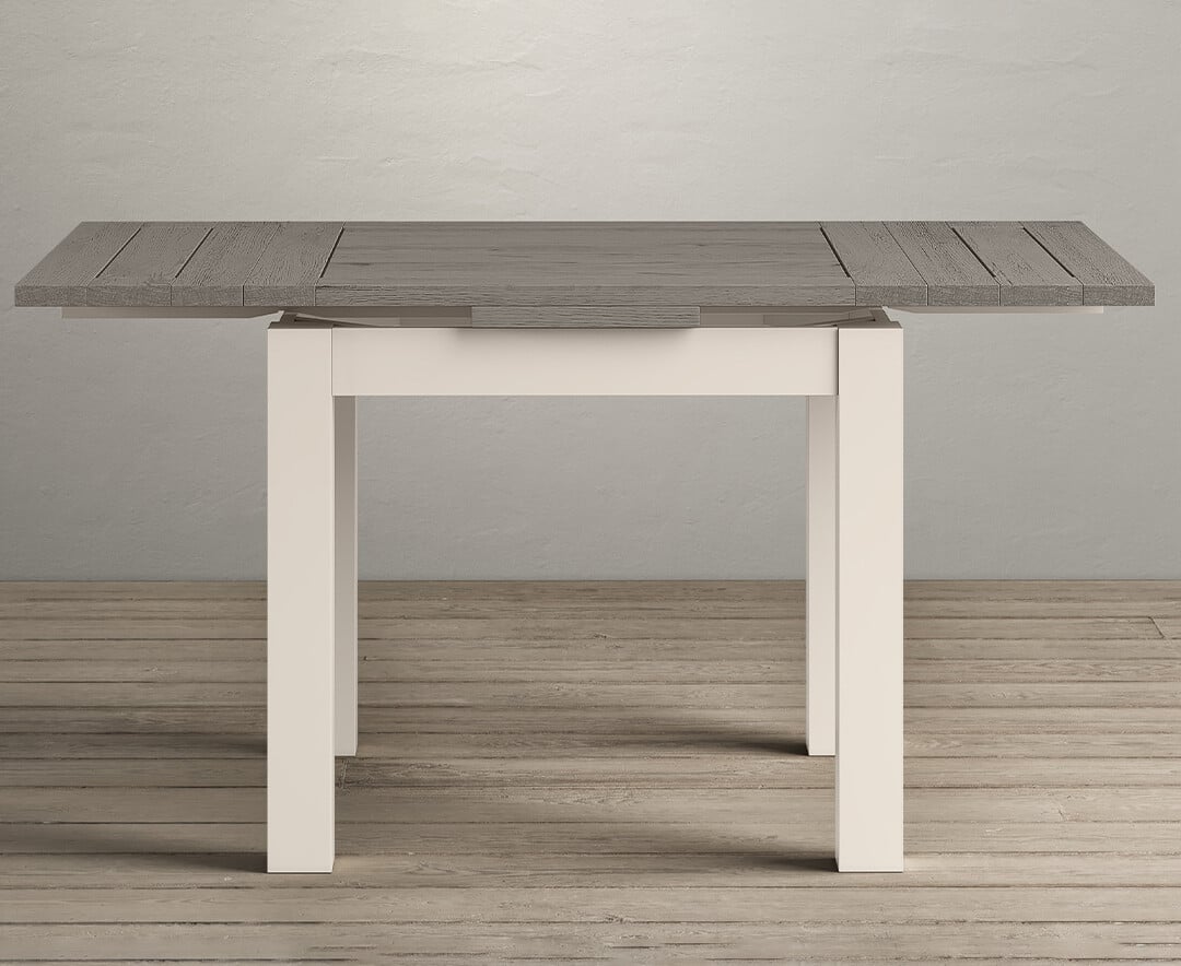 Product photograph of Extending Dartmouth 90cm Oak And Soft White Painted Dining Table from Oak Furniture Superstore