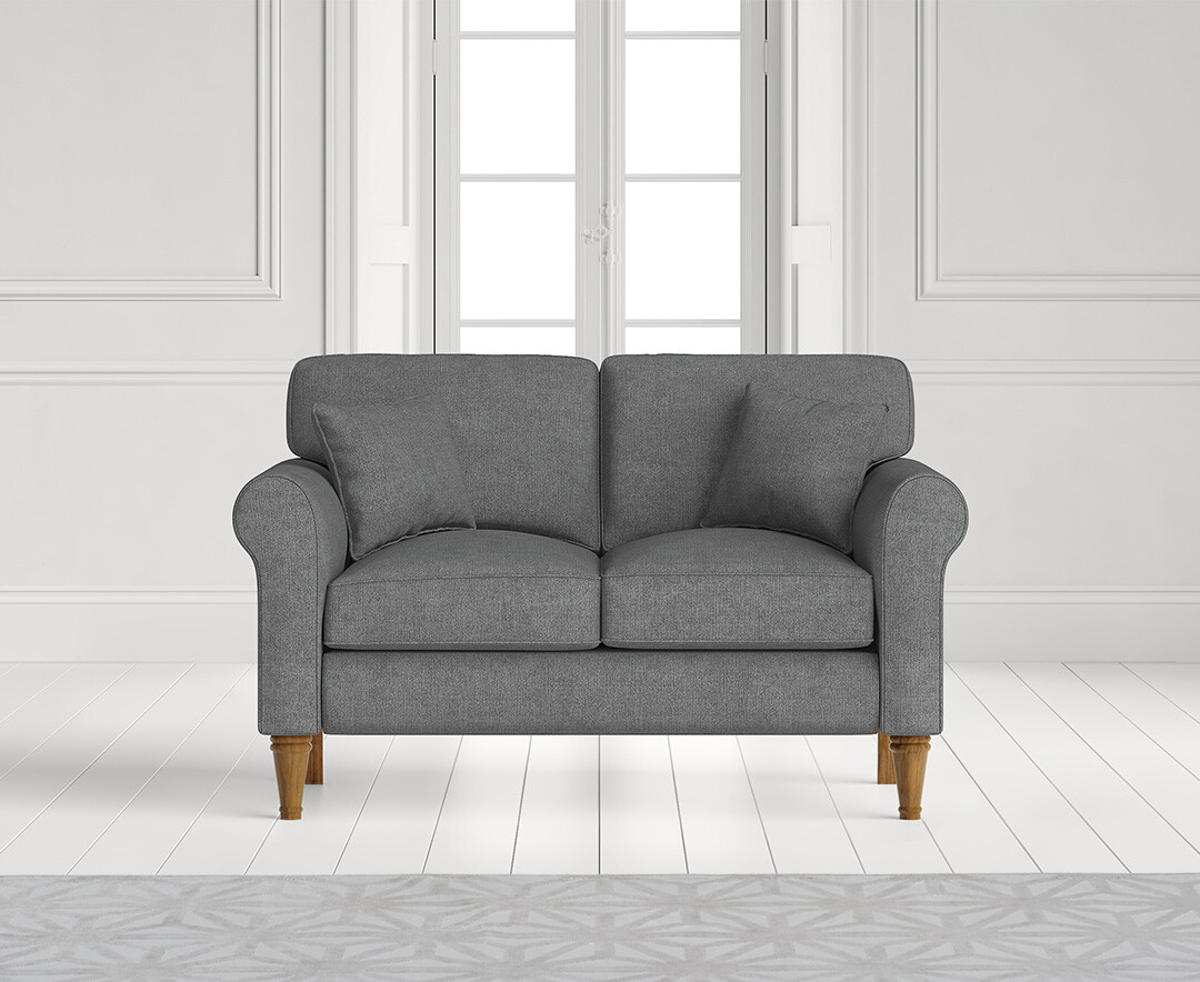 Product photograph of Darwin Charcoal Grey Fabric Two Seater Sofa from Oak Furniture Superstore