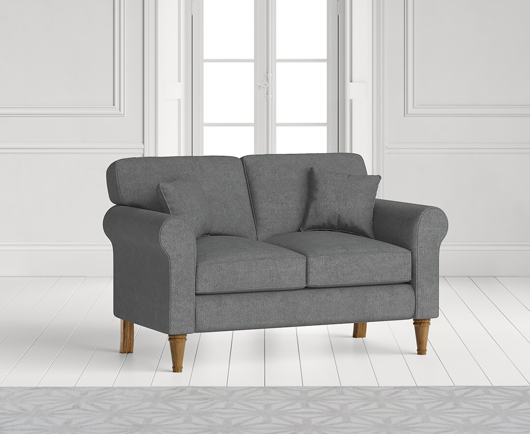 Product photograph of Darwin Charcoal Grey Fabric Two Seater Sofa from Oak Furniture Superstore