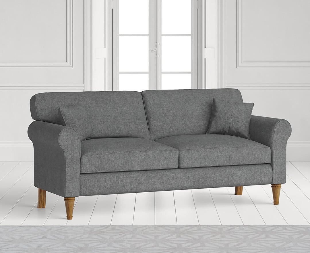 Product photograph of Darwin Charcoal Grey Fabric Three Seater Sofa from Oak Furniture Superstore
