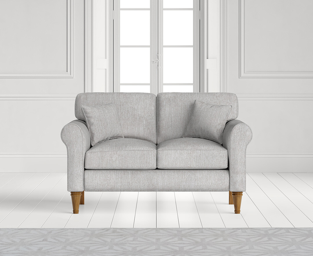 Product photograph of Darwin Light Grey Fabric Two Seater Sofa from Oak Furniture Superstore