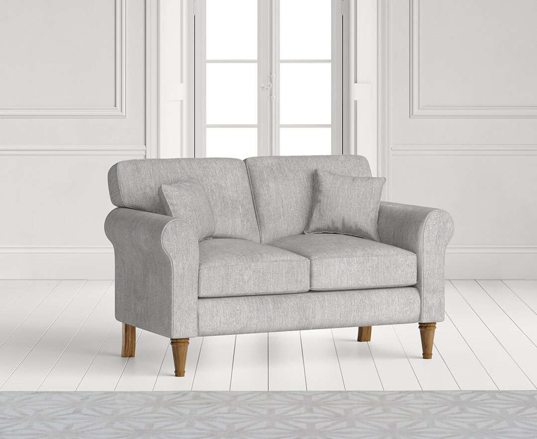 Product photograph of Darwin Light Grey Fabric Two Seater Sofa from Oak Furniture Superstore.