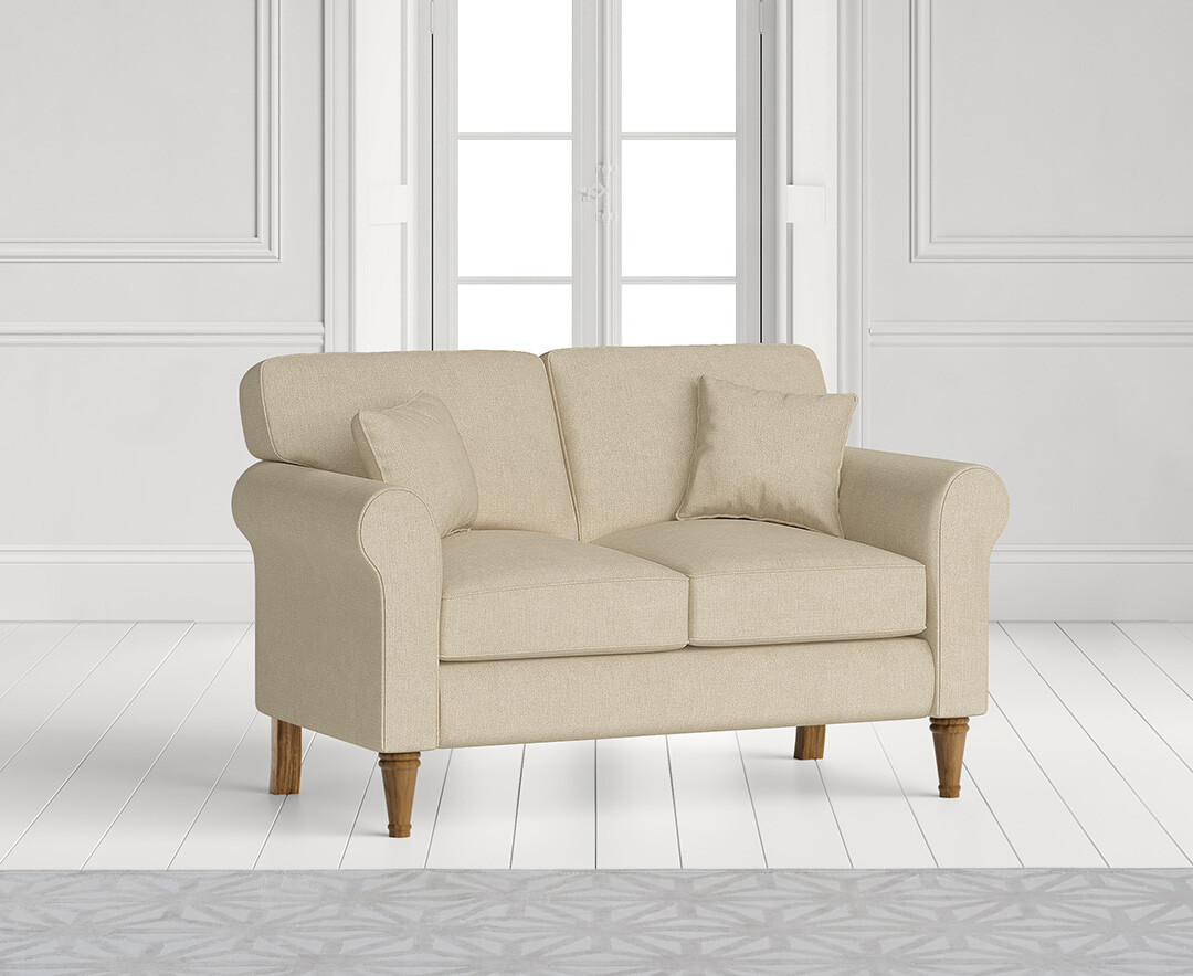 Product photograph of Darwin Cream Fabric Two Seater Sofa from Oak Furniture Superstore.