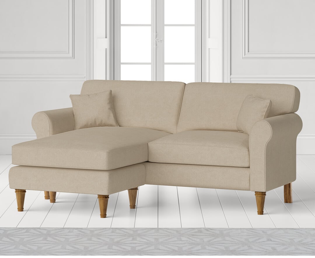 Product photograph of Darwin Natural Fabric Left Hand Facing Chaise Corner Sofa from Oak Furniture Superstore