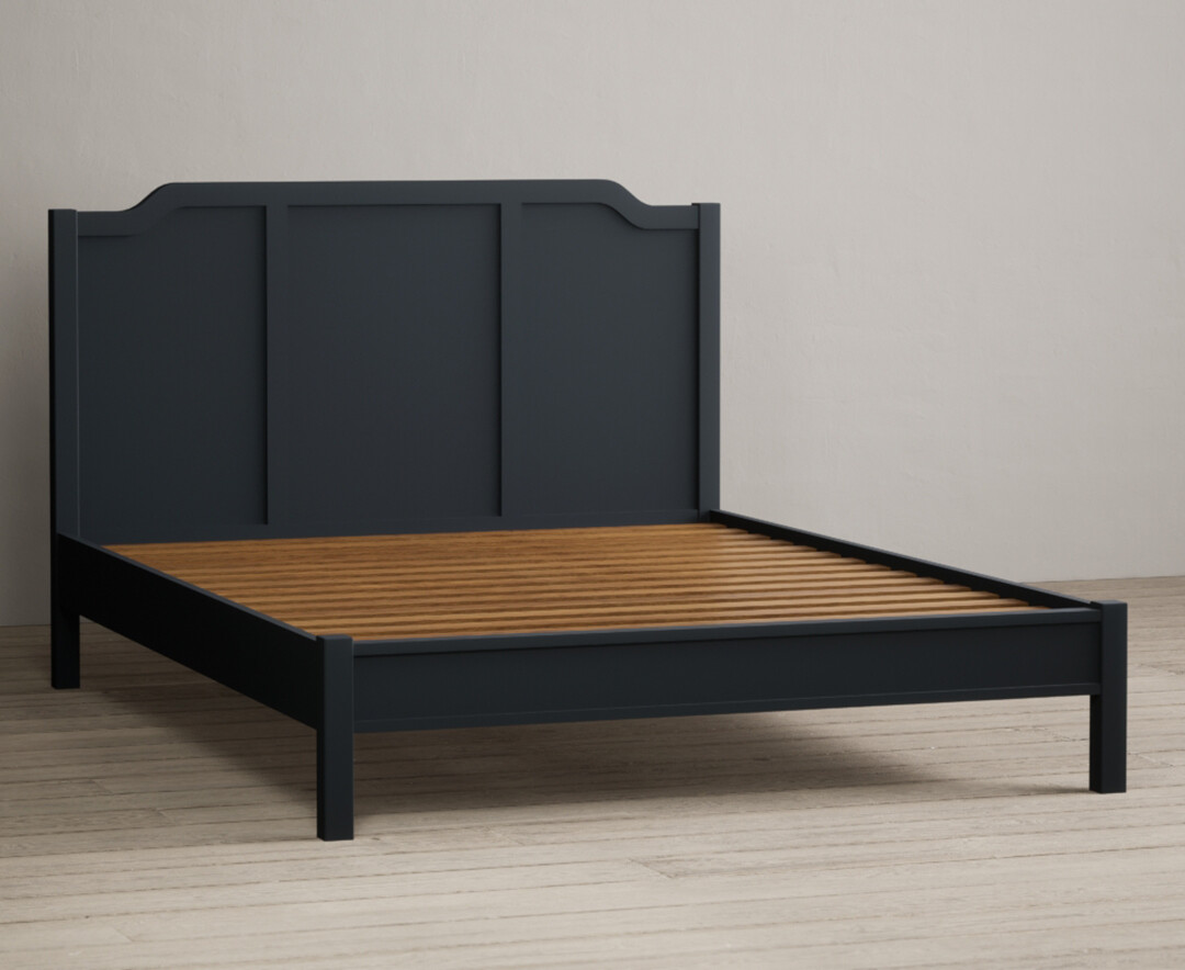 Product photograph of Delphine Oak And Blue Painted Double Bed from Oak Furniture Superstore