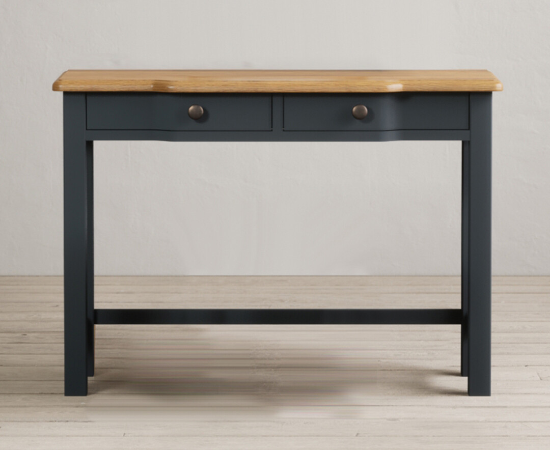 Delphine Oak And Blue Painted Dressing Table