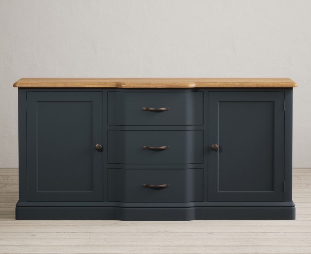 Delphine Oak And Blue Painted Extra Large Sideboard