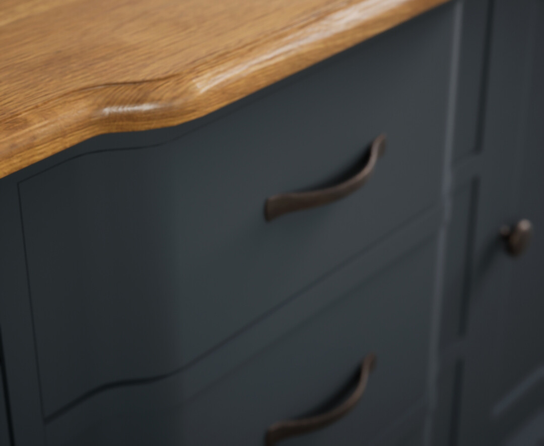 Photo 3 of Delphine oak and blue painted extra large sideboard