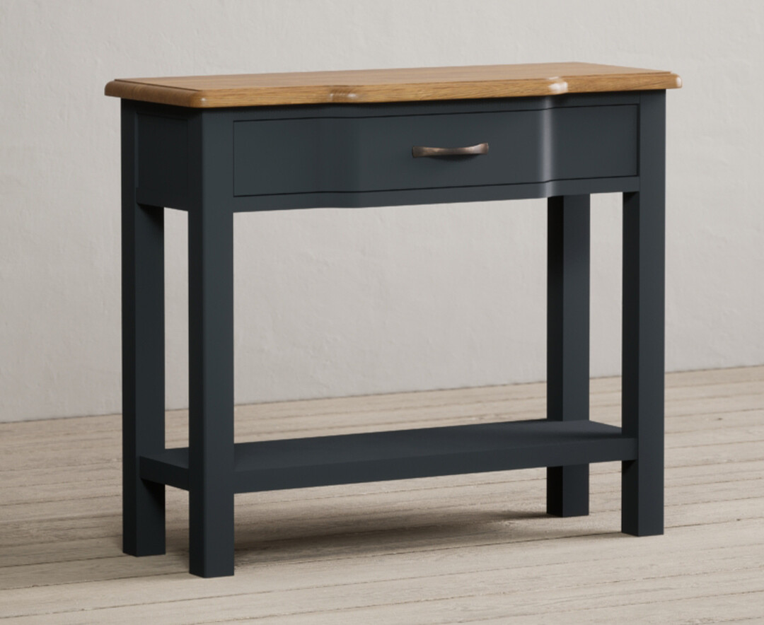 Photo 1 of Delphine oak and blue painted console table