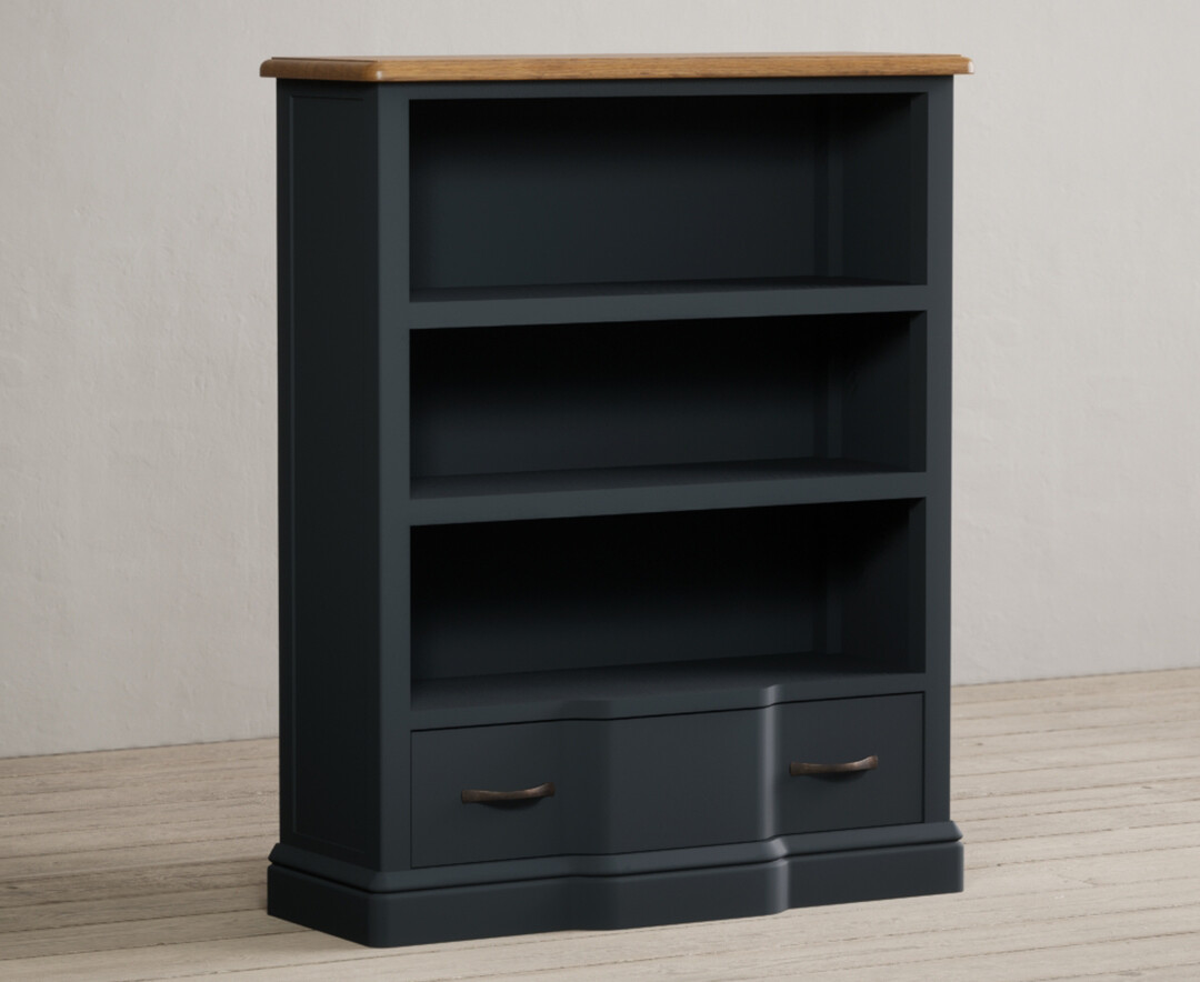 Photo 1 of Delphine oak and blue painted small bookcase