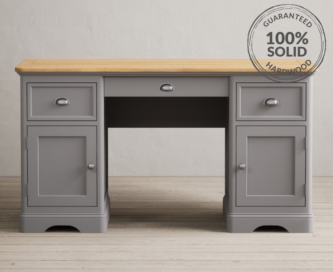 Oak and outlet grey desk