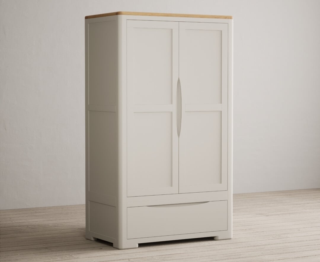 Alba Oak And Soft White Painted Double Wardrobe
