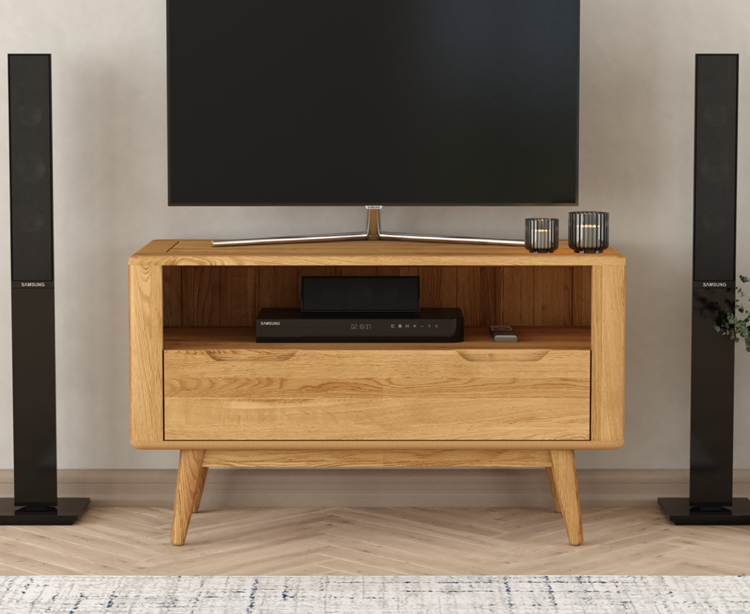 Product photograph of Rosa Solid Oak Small Tv Cabinet from Oak Furniture Superstore