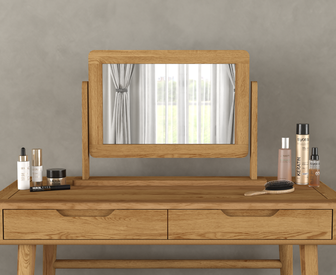 Product photograph of Rosa Solid Oak Dressing Table Mirror from Oak Furniture Superstore