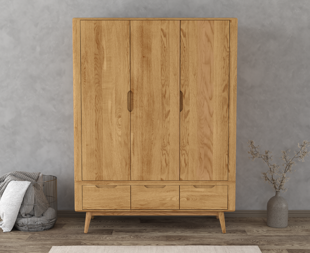 Rosa Solid Oak Triple Wardrobe