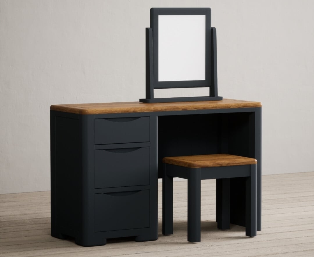 Pembridge Oak And Dark Blue Painted Dressing Table Set