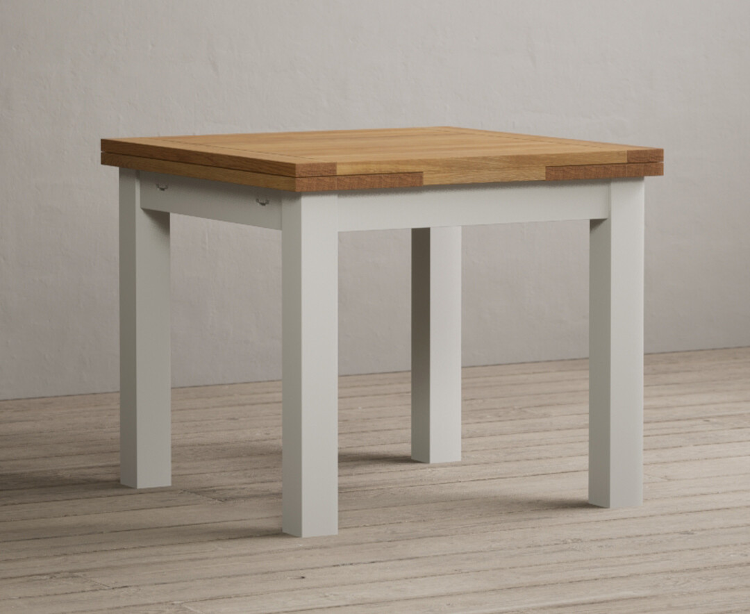 Product photograph of Hampshire 90cm Oak And Chalk White Painted Extending Dining Table from Oak Furniture Superstore