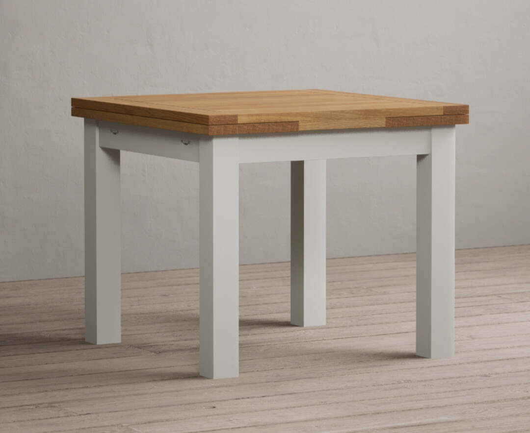 Hampshire 90cm Oak And Chalk White Painted Extending Dining Table