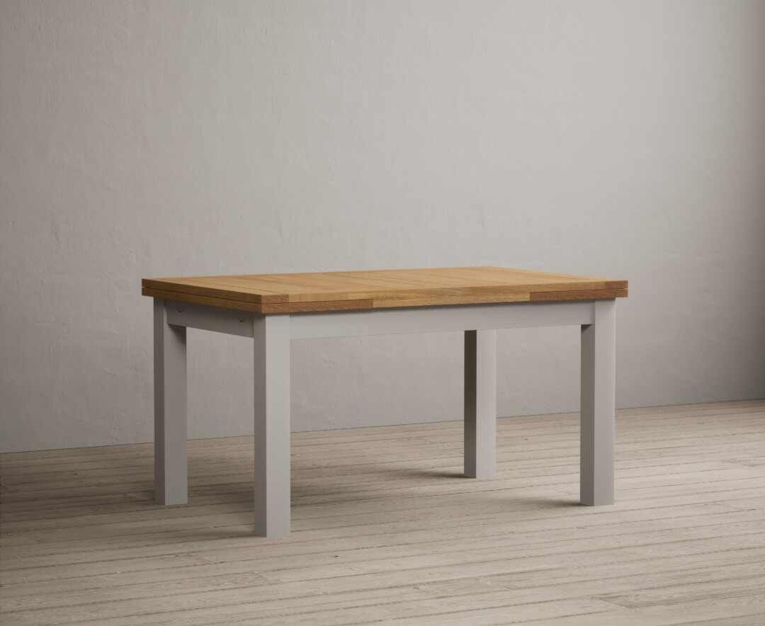 Hampshire 140cm Oak And Soft White Painted Extending Dining Table