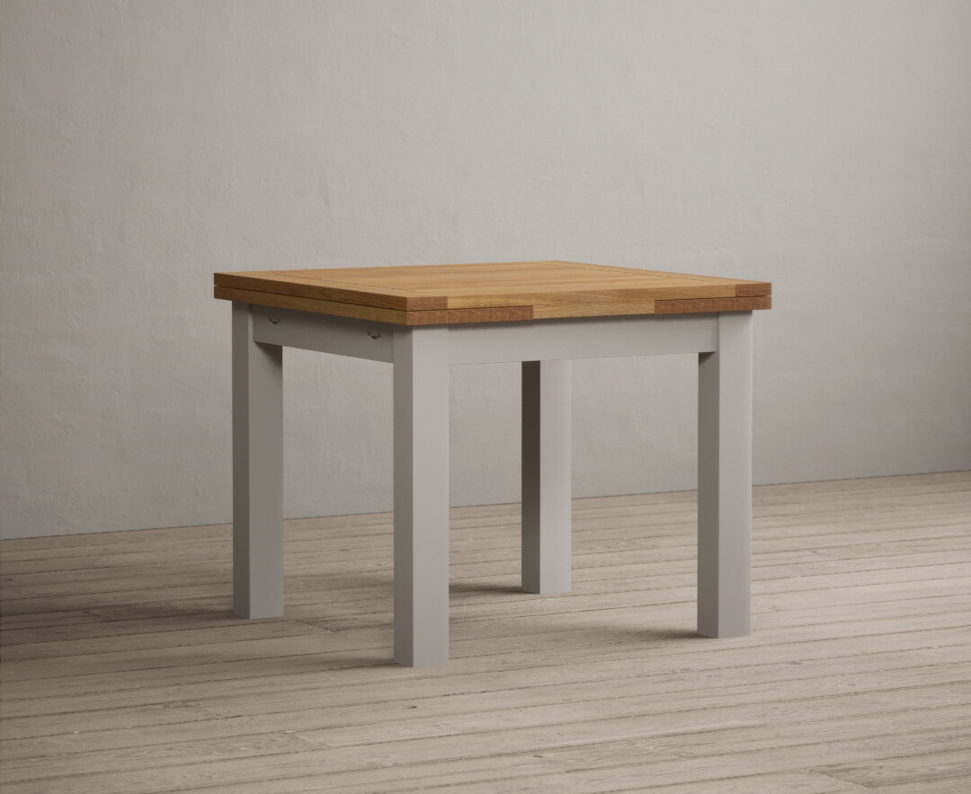 Product photograph of Extending Hampshire 90cm Oak And Soft White Painted Dining Table from Oak Furniture Superstore