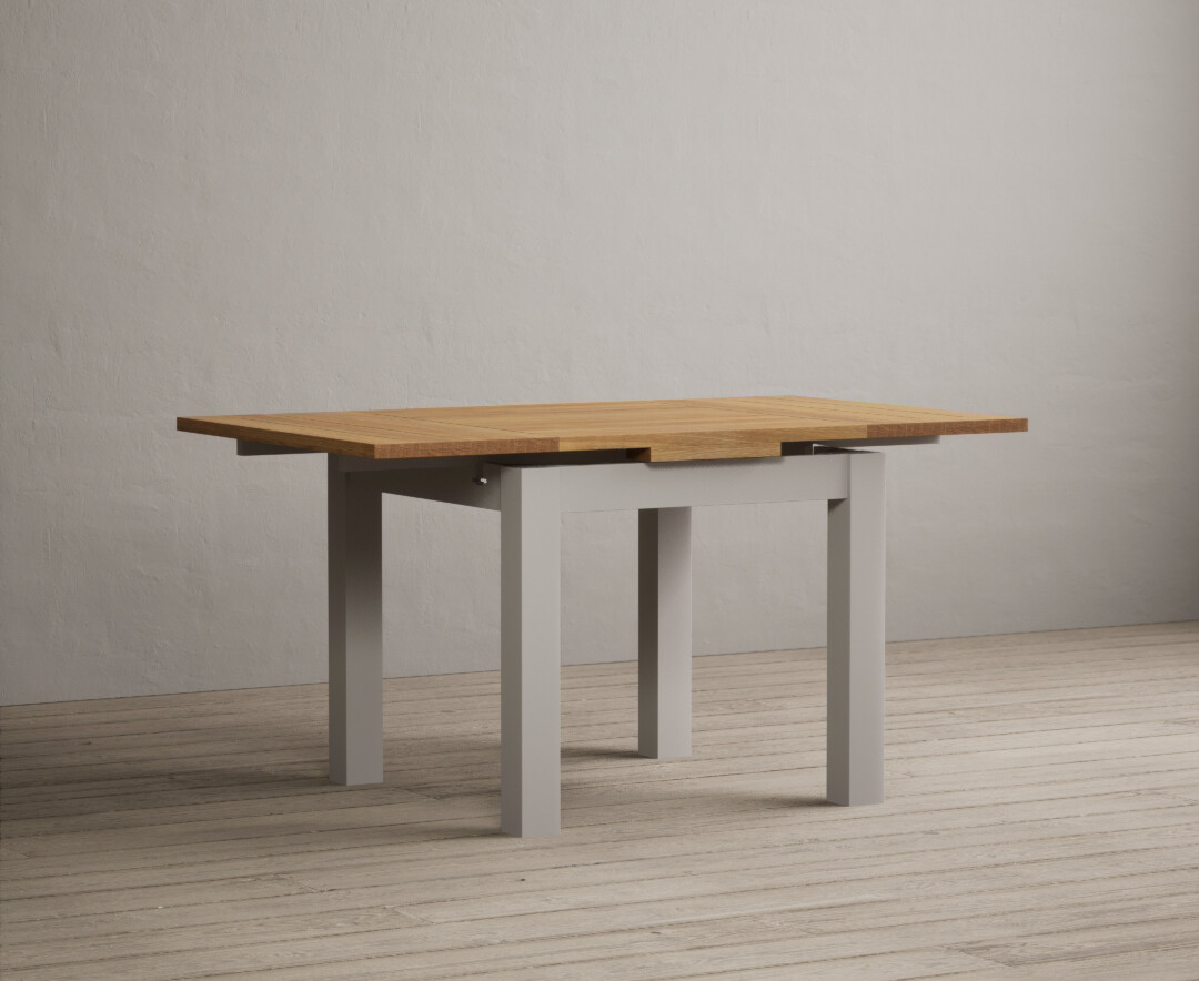 Product photograph of Extending Buxton 90cm Oak And Soft White Painted Dining Table from Oak Furniture Superstore