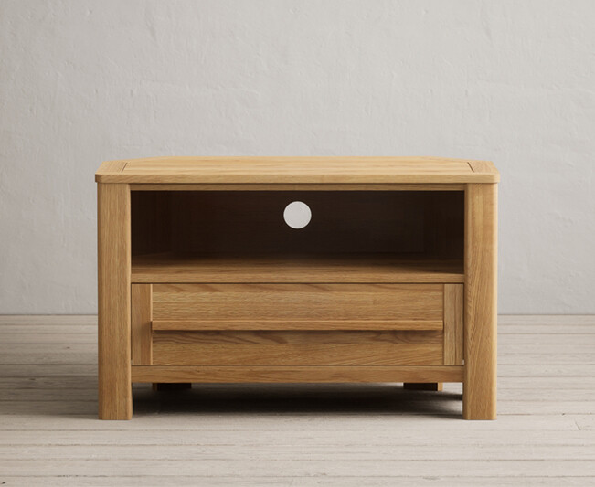 Eclipse Solid Oak Corner Tv Cabinet